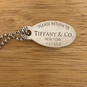 Long Tiffany Oval Tag and Chain